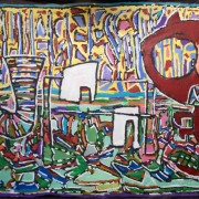the story of washing line and wallbie 200cm x310cm